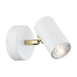 Netlighting Lagos Single Spotlight White Structure Brass Elements