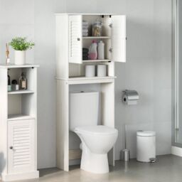 Berkfield Home Toilet Cabinet White 60 x 27 x 161 cm Solid pine wood - thumbnail 4