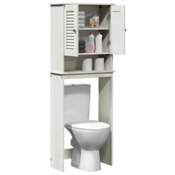 Berkfield Home Toilet Cabinet White 60 x 27 x 161 cm Solid pine wood - thumbnail 3