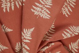 Sundour Esher Fern Leaf Eyelet Curtains in Orange - Size: 229 cm width x 183 cm drop - thumbnail 3