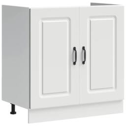 Berkfield Home Sink Base Cabinet Kalmar White 80x46x81.5 cm Engineered Wood - thumbnail 3