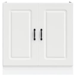 Berkfield Home Sink Base Cabinet Kalmar White 80x46x81.5 cm Engineered Wood - thumbnail 1