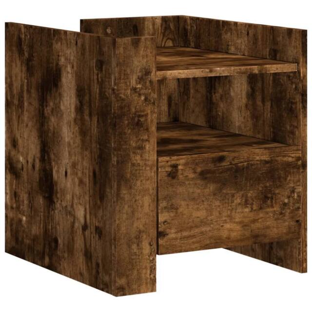 Berkfield Home Bedside Cabinet Smoked Oak 45x50x50 cm Engineered Wood in Brown - Size: 45 x 50 x 50 cm - image 1