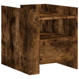 Berkfield Home Bedside Cabinet Smoked Oak 45x50x50 cm Engineered Wood in Brown - Size: 45 x 50 x 50 cm - thumbnail 1