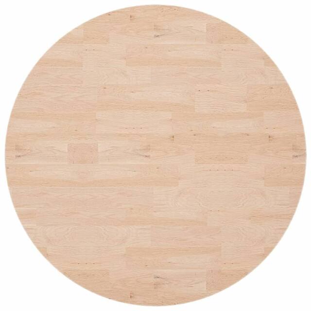 Berkfield Home Round Table Top √ò90x2, 5 cm Untreated Solid Wood Oak in Light Oak - image 1