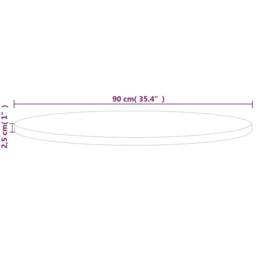 Berkfield Home Round Table Top √ò90x2, 5 cm Untreated Solid Wood Oak in Light Oak - thumbnail 4