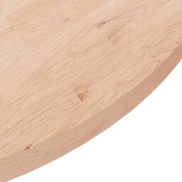 Berkfield Home Round Table Top √ò90x2, 5 cm Untreated Solid Wood Oak in Light Oak - thumbnail 3