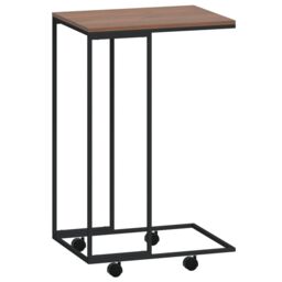 Berkfield Home Side Table with Wheels Black 40x30x63.5 cm Engineered Wood - thumbnail 2
