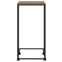 Berkfield Home Side Table with Wheels Black 40x30x63.5 cm Engineered Wood - thumbnail 4