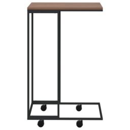 Berkfield Home Side Table with Wheels Black 40x30x63.5 cm Engineered Wood - thumbnail 3