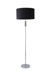 ValueLights Marissa Fabric Drum Shade with Chrome Stacked Ball Floor Lamp with LED Bulb in Black - thumbnail 6