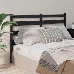 Berkfield Home Bed Headboard Black 186x4x100 cm Solid Wood Pine - Size: 186 x 4 x 100 cm - thumbnail 2