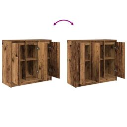Berkfield Home Sideboard Old Wood 85x34x76 cm Engineered Wood in Brown - Size: 85 x 34 x 76 cm - thumbnail 9