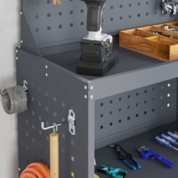 Berkfield Home Tool Trolley Anthracite 65 x 35 x 111 cm Powder-coated steel - thumbnail 4