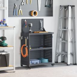 Berkfield Home Tool Trolley Anthracite 65 x 35 x 111 cm Powder-coated steel - thumbnail 1