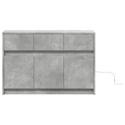 Berkfield Home TV Cabinet with LED Concrete Grey 91x34x61 cm Engineered Wood - Size: 91 x 34 x 61 cm - thumbnail 6