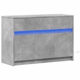 Berkfield Home TV Cabinet with LED Concrete Grey 91x34x61 cm Engineered Wood - Size: 91 x 34 x 61 cm - thumbnail 3