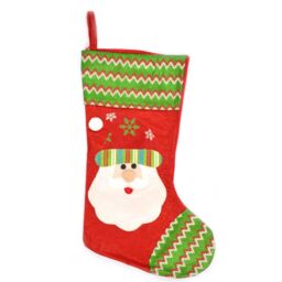 Shatchi Traditional Christmas Santa Stocking Xmas Stocking Sock Christmas Decorations in Red - thumbnail 2