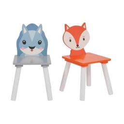 Liberty House Toys Kids Fox & Squirrel Table & 2 Chairs Set - Wooden H440xW600xD600mm in Grey - thumbnail 3