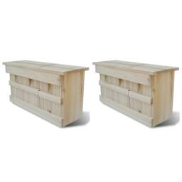 Berkfield Home Sparrow Houses 2 pcs Wood 44x15.5x21.5 cm in Natural - thumbnail 2