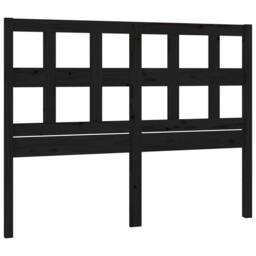 Berkfield Home Beautiful Bed Headboard Black 205.5x4x100 cm Solid Wood Pine - thumbnail 3
