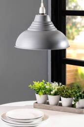 BHS Lighting Steel Diner Easy Fit Light Shade in Grey - thumbnail 4
