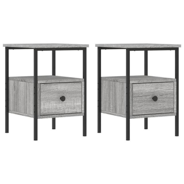 Berkfield Home Bedside Cabinets 2 pcs Grey Sonoma 34x36x50 cm Engineered Wood - Size: 34 x 36 x 50 cm - image 1