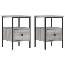 Berkfield Home Bedside Cabinets 2 pcs Grey Sonoma 34x36x50 cm Engineered Wood - Size: 34 x 36 x 50 cm - thumbnail 1