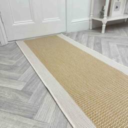 runrug Carpet Runner Rug - Indoor/Outdoor, Reversible, 2mm - 'Vichy' in Beige - Size: 70 cm x 330 cm - thumbnail 1