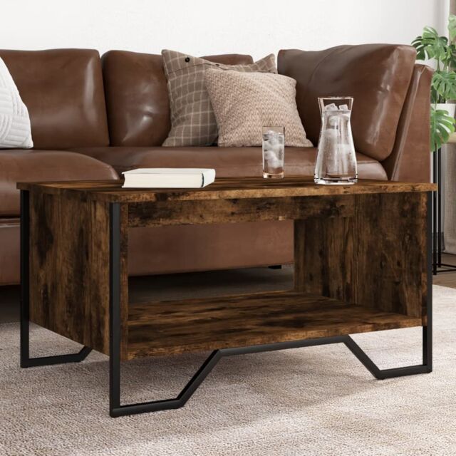 Berkfield Home Coffee Table Smoked Oak 75x51x40 cm Engineered Wood in Brown - Size: 75 x 51 x 40 cm - image 1