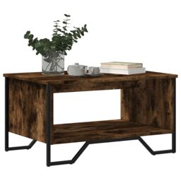 Berkfield Home Coffee Table Smoked Oak 75x51x40 cm Engineered Wood in Brown - Size: 75 x 51 x 40 cm - thumbnail 4