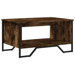 Berkfield Home Coffee Table Smoked Oak 75x51x40 cm Engineered Wood in Brown - Size: 75 x 51 x 40 cm - thumbnail 2