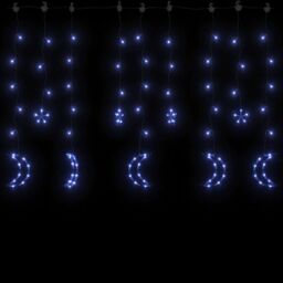 Berkfield Home Star & Moon Fairy Lights Remote Control 138 LED Blue - thumbnail 4