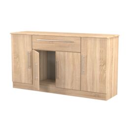 Ready Assembled 2 U Carlton 4 Door 1 Drawer Wide Unit (Ready Assembled) in Light Oak - thumbnail 8