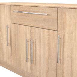 Ready Assembled 2 U Carlton 4 Door 1 Drawer Wide Unit (Ready Assembled) in Light Oak - thumbnail 5