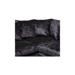 LUXURY LIFE Declan Crushed Velvet Fabric Right Hand Facing Corner Sofa in Black - thumbnail 3