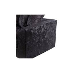 LUXURY LIFE Declan Crushed Velvet Fabric Right Hand Facing Corner Sofa in Black - thumbnail 4
