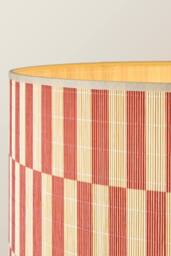 ValueLights Heather Dark Wood Floor Lamp with Patterned Bamboo Drum Shade & Bulb in Orange - thumbnail 4