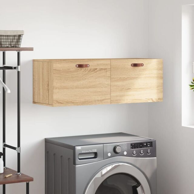 Berkfield Home Wall Cabinet Sonoma Oak 100x36.5x35 cm Engineered Wood in Brown - image 1