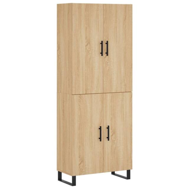 Berkfield Home Highboard Sonoma Oak 69.5x34x180 cm Engineered Wood in Light Tan - image 1