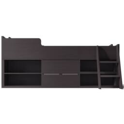 BTM Cabin Mid Sleeper Bed with Drawers & Shelf, 3ft Single, Wooden Frame in Grey - thumbnail 9