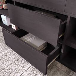 BTM Cabin Mid Sleeper Bed with Drawers & Shelf, 3ft Single, Wooden Frame in Grey - thumbnail 3