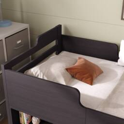BTM Cabin Mid Sleeper Bed with Drawers & Shelf, 3ft Single, Wooden Frame in Grey - thumbnail 5