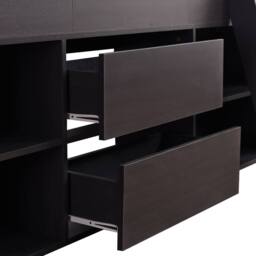 BTM Cabin Mid Sleeper Bed with Drawers & Shelf, 3ft Single, Wooden Frame in Grey - thumbnail 8