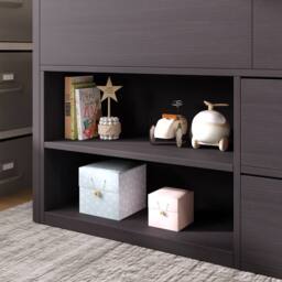 BTM Cabin Mid Sleeper Bed with Drawers & Shelf, 3ft Single, Wooden Frame in Grey - thumbnail 7