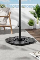 H&O Direct HDPE Cantilever Parasol Stand Water-or-Sand-Filled Umbrella Base in Black - thumbnail 2
