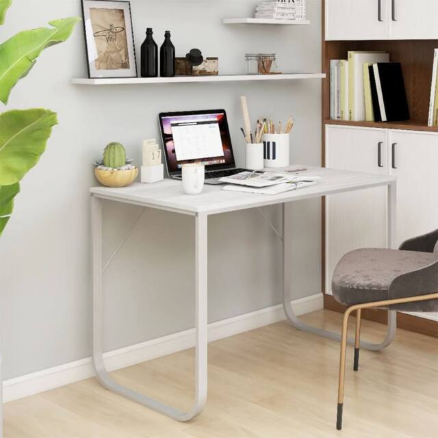 Berkfield Home Computer Desk White 110x60x73 cm Engineered Wood - Size: 110 x 60 x 73 cm - image 1