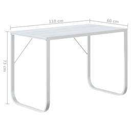 Berkfield Home Computer Desk White 110x60x73 cm Engineered Wood - Size: 110 x 60 x 73 cm - thumbnail 6