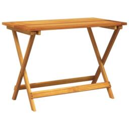 Berkfield Home Folding Garden Table 90x52.5x65 cm Solid Wood Acacia in Brown - thumbnail 2