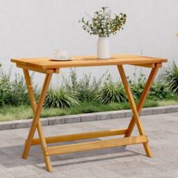 Berkfield Home Folding Garden Table 90x52.5x65 cm Solid Wood Acacia in Brown - thumbnail 1